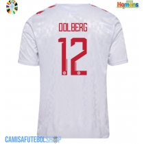 Camisa de time de futebol Dinamarca Kasper Dolberg #12 Replicas 2º Equipamento Europeu 2024 Manga Curta